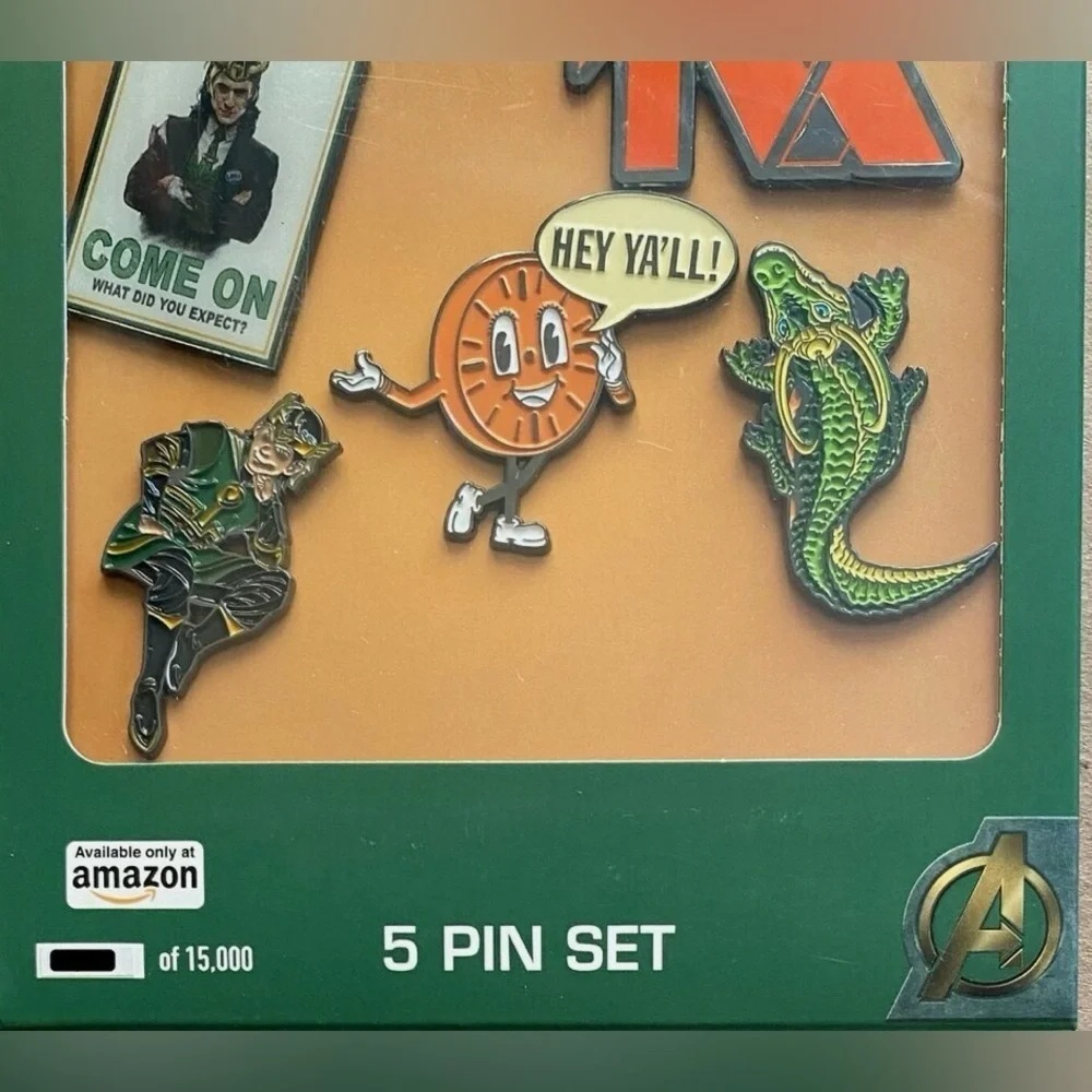 Marvel Studios Loki Collectible 5 Piece Enamel Pin Set Limited Edition New